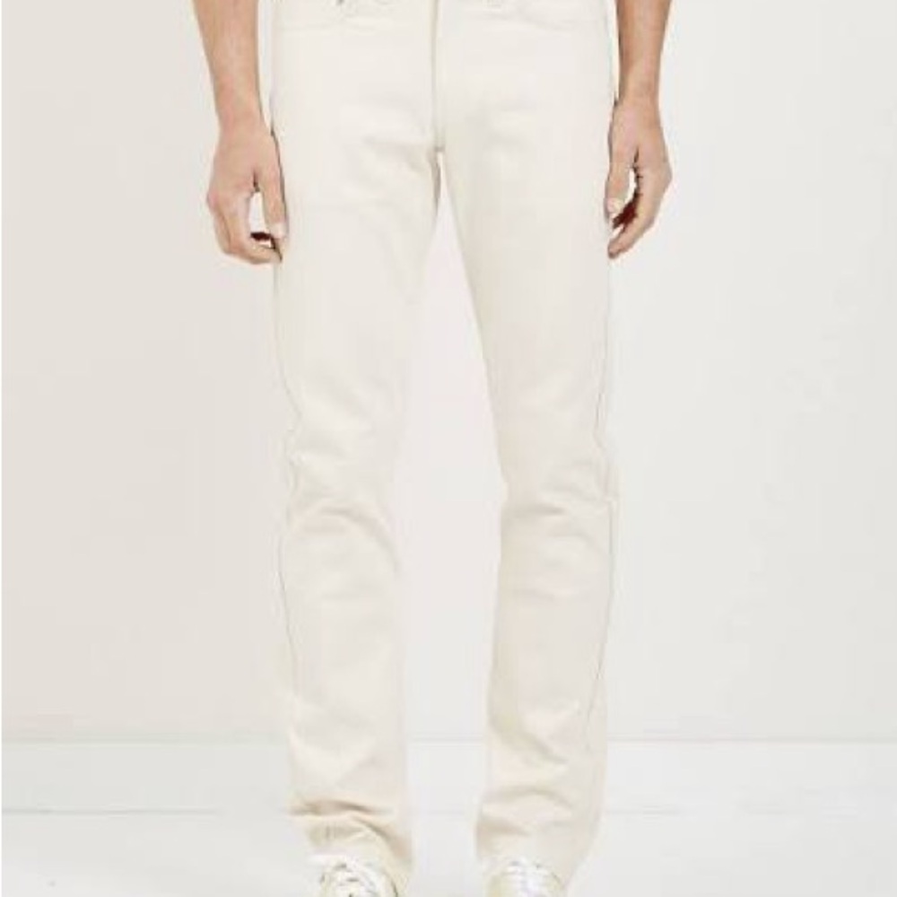 Naked & Famous Denim Straight Jeans in Off-White